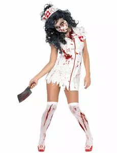 Déguisement zombie infirmière femme Halloween, Taille: Medium