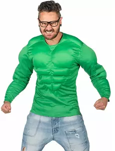 Chemise muscles verts adulte, Taille: Large