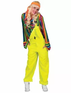 Fluo gele tuinbroek voor volwassenen, Maat: X-Large