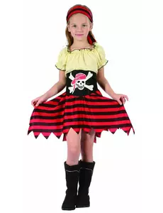 Zeeschuimer piratenpak voor meisjes, Maat: 7–9 jaar (120–130 cm)