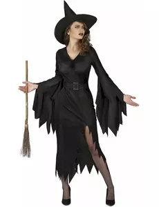 Déguisement sorcière noire sexy femme, Taille: Medium