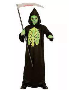 Ribbenkast skeletkostuum voor kinderen, Maat: 11–13 jaar (158 cm)