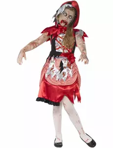 Déguisement zombie chaperon rouge fille, Taille: 7–9 ans (130/143 cm)