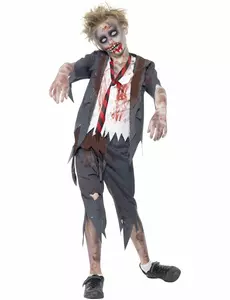 Déguisement zombie écolier garçon Halloween, Taille: 13–15 ans