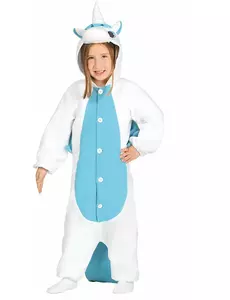 Combinaison licorne blanche et bleue enfant, Taille: 5–6 ans (110–115 cm)