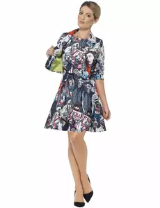 Costume Mrs. Zombie femme Halloween, Taille: Medium