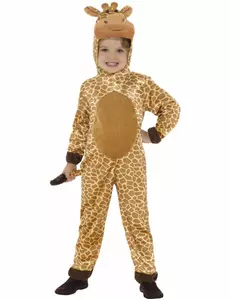 Beige en gele giraffe outfit voor kinderen, Maat: 7–9 jaar (130/143 cm)