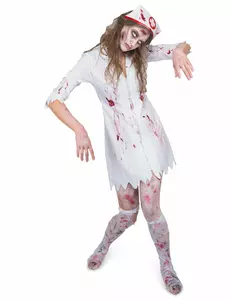 Bebloede zombie verpleegster jurk voor vrouwen, Maat: Medium