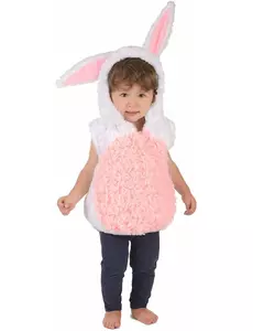 Déguisement lapin blanc et rose sans manches enfant, Taille: 3–4 ans (98–104cm)
