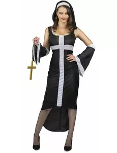 Déguisement nonne sexy croix blanche femme, Taille: Medium