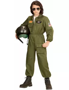 Déguisement pilote de combat garçon, Taille: 14–16 ans (164 cm)