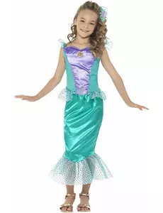 Zeermeermin kostuum voor meiden, Maat: 7–9 jaar (130/143 cm)