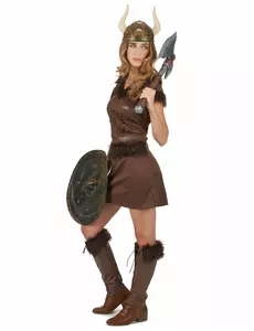 Déguisement Viking Sexy marron Femme, Taille: Medium