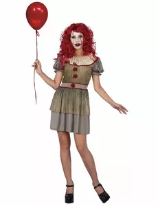 Psychopathische clown kostuum voor vrouwen, Maat: Medium