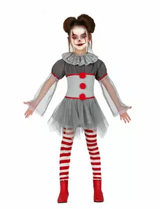 Déguisement clown psychopathe legging fille, Taille: 5–6 ans (110–115 cm)