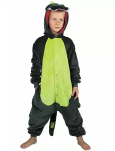 Déguisement combinaison dino vert enfant, Taille: 7–9 ans (128 cm)