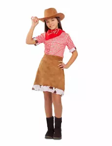 Wild West cowgirl kostuum voor meisjes, Maat: 6 jaar (110–122 cm)