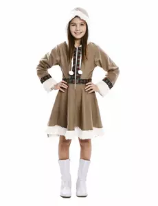 Déguisement robe inuite fille, Taille: 7–9 ans (122–138 cm)