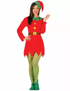 Déguisement miss lutin rouge de Noël femme, Taille: Large (42–44)