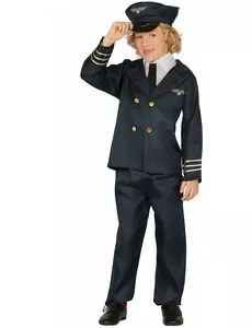 Déguisement pilote d'avion garçon, Taille: 9 ans (125–135 cm)