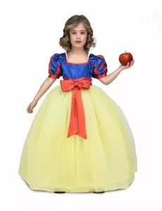 Déguisement princesse de bal jaune et bleu fille, Taille: 9 ans (122–134 cm)