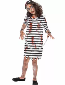 Déguisement prisonnière enchaînée zombie fille, Taille: 7–9 ans (130/143 cm)