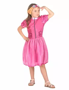 Déguisement chien aviateur rose fille, Taille: 7–9 ans (120–130 cm)