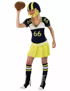 Geel American football-spelerkostuum voor dames, Maat: Medium
