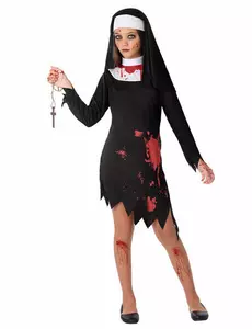Déguisement religieuse ensanglantée fille, Taille: 10–12 ans (145–160 cm)