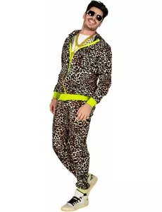 Déguisement survêtement léopard années 80 adulte, Taille: Small