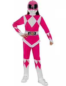 Power Ranger™ kostuum kinderen roze, Maat: 10–12 jaar