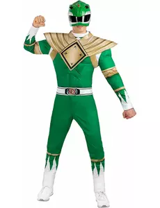Power Ranger kokstuum volwassen groen, Maat: X-Large