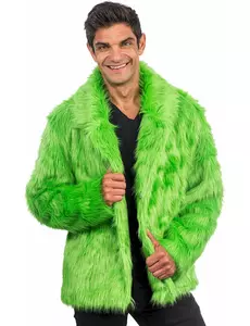 Groen bontjas voor volwassenen, Maat: Medium