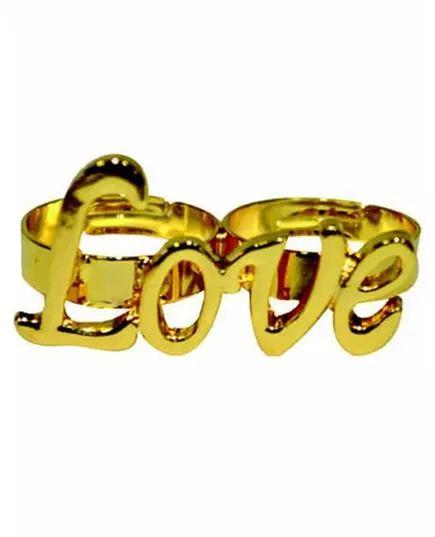 Goudkleurige Love ring voor volwassenen