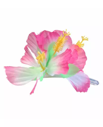 Barrette fleur rose Hawaï