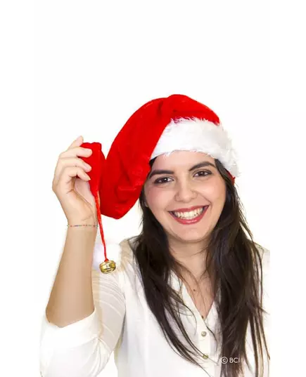 Lange kerstmuts met belletje