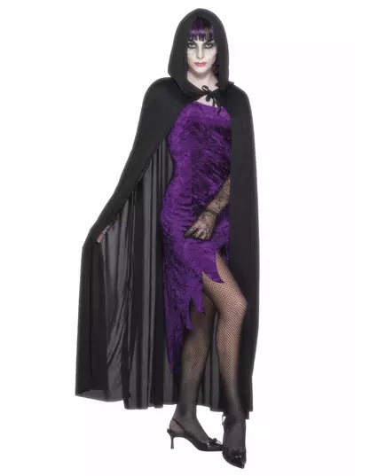 Zwarte Vampirella-cape voor volwassenen Halloween