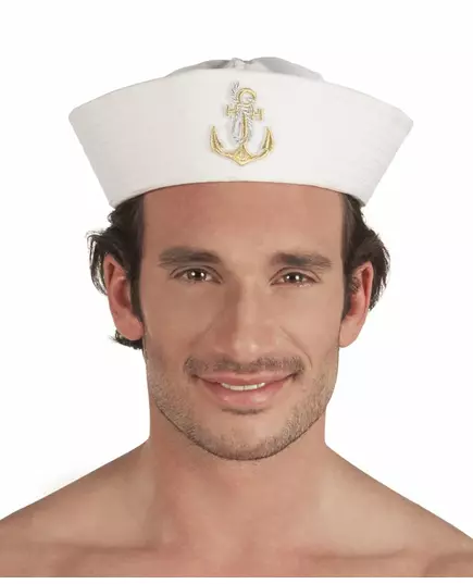 Chapeau marin avec ancre dorée adulte
