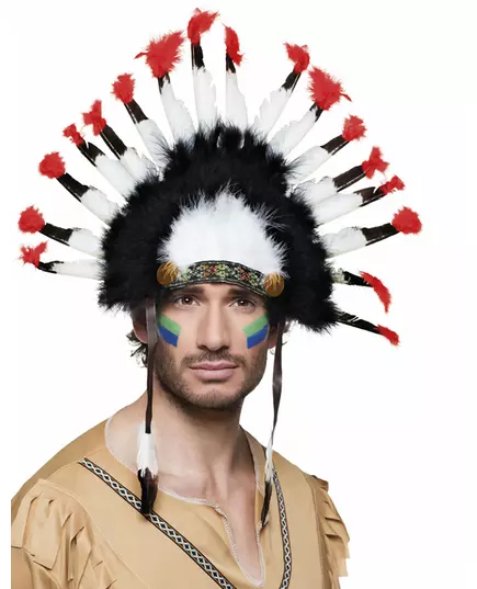 Coiffe d'indien à plumes adulte