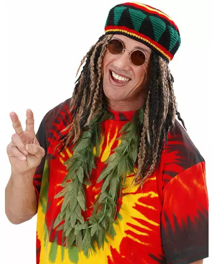 Rasta cannabis bladeren ketting voor volwassenen
