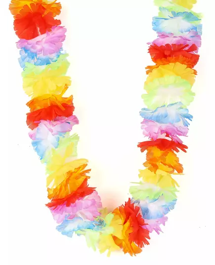 Collier fleurs Hawaï multicolore luxe adulte
