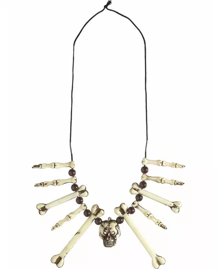 Collier os et tête de mort adulte