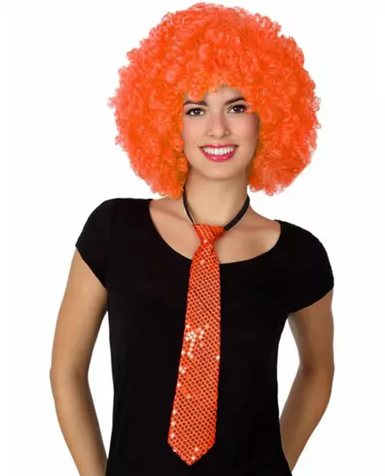 Oranje glinster stropdas