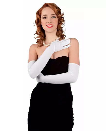 Gants longs blancs adulte 60 cm