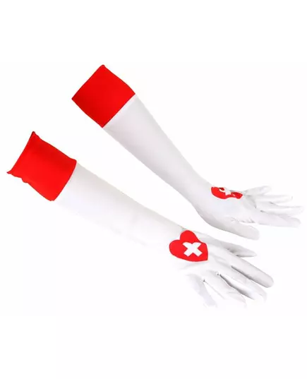 Gants longs blancs infirmière adulte