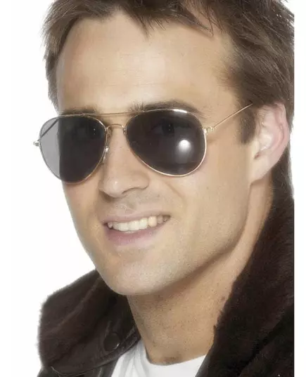 Lunettes d'aviateur contour or adulte