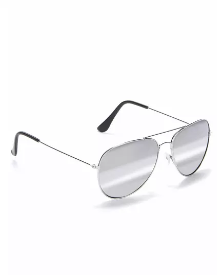 Lunettes noires d'aviateur contour argent adulte