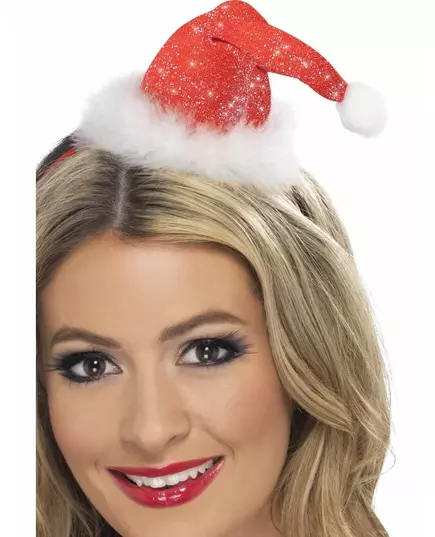 Mini chapeau scintillant Mère Noël femme