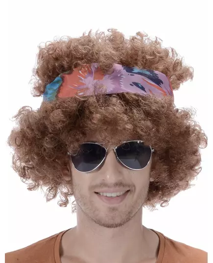 Afro hippie pruik voor heren
