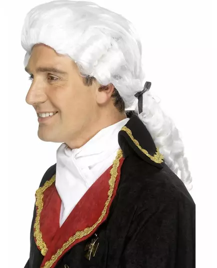 Witte barokpruik voor volwassenen